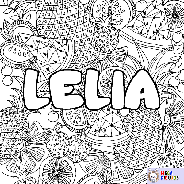 Coloración del nombre LELIA - decorado mandala de frutas