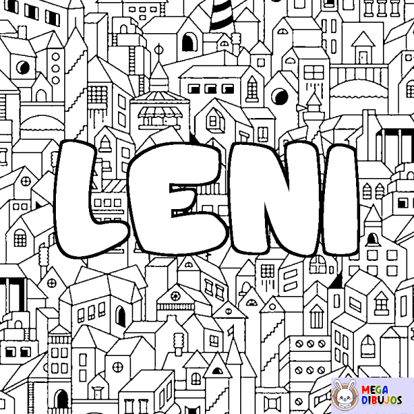 Coloración del nombre LENI - decorado ciudad