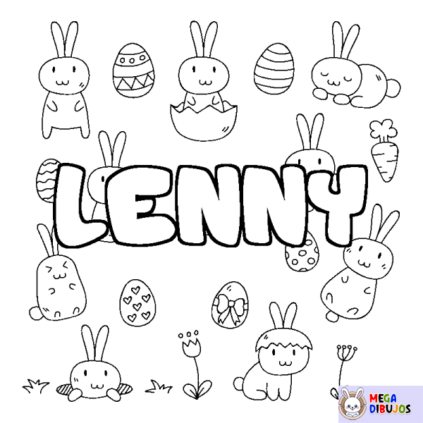 Coloración del nombre LENNY - decorado Pascua