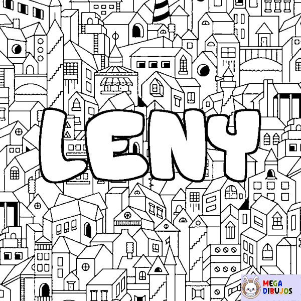 Coloración del nombre LENY - decorado ciudad