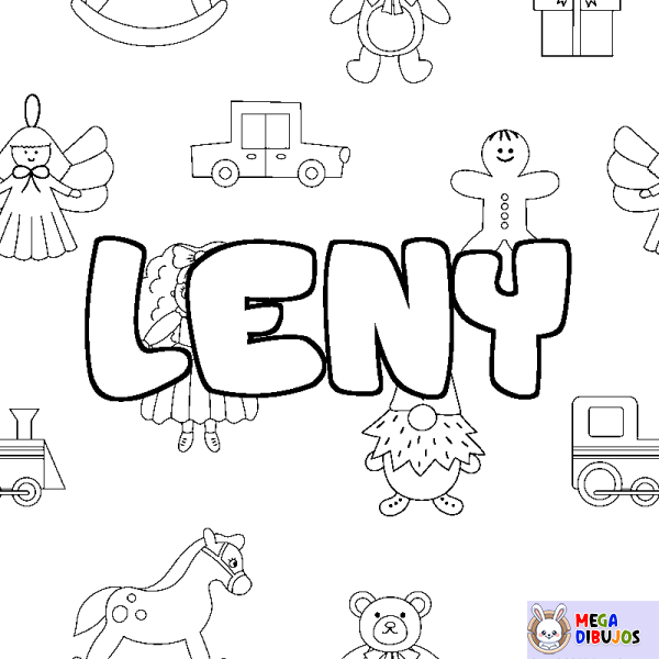 Coloración del nombre LENY - decorado juguetes