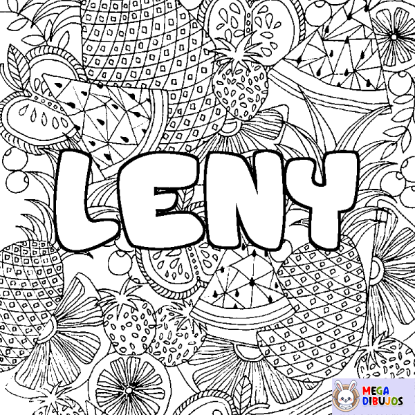 Coloración del nombre LENY - decorado mandala de frutas