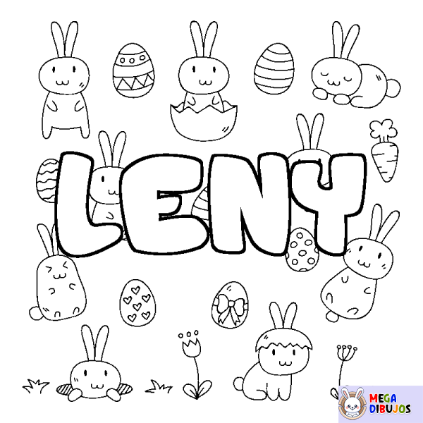 Coloración del nombre LENY - decorado Pascua