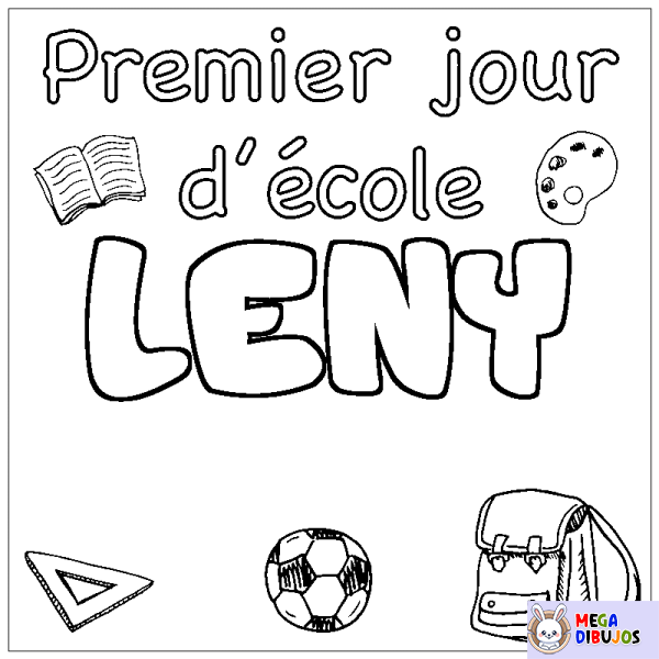 Coloración del nombre LENY - decorado primer d&iacute;a de escuela