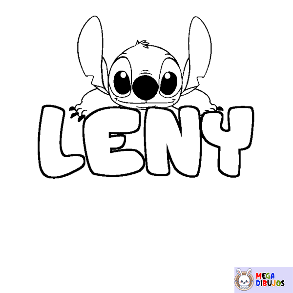 Coloración del nombre LENY - decorado Stitch