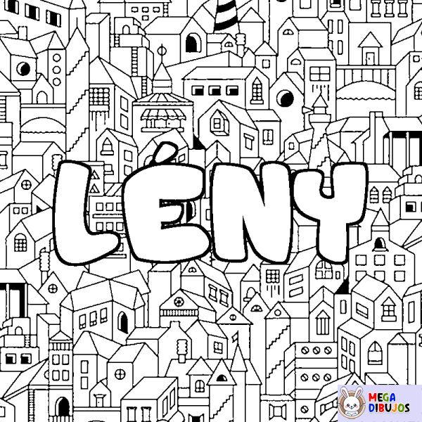 Coloración del nombre L&Eacute;NY - decorado ciudad