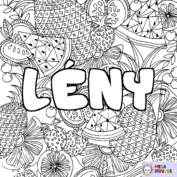 Coloración del nombre L&Eacute;NY - decorado mandala de frutas