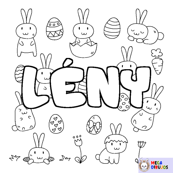 Coloración del nombre L&Eacute;NY - decorado Pascua