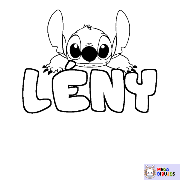 Coloración del nombre L&Eacute;NY - decorado Stitch