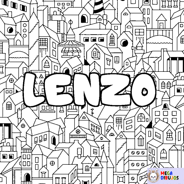 Coloración del nombre LENZO - decorado ciudad