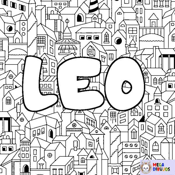 Coloración del nombre LEO - decorado ciudad