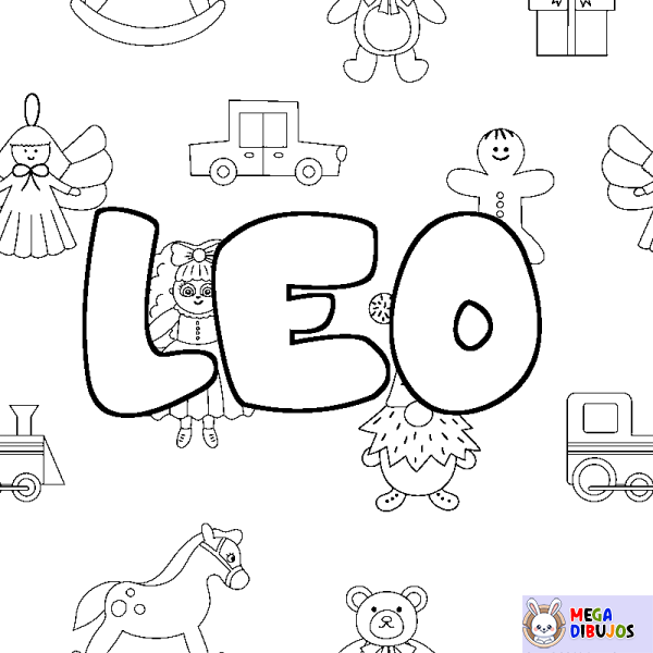 Coloración del nombre LEO - decorado juguetes