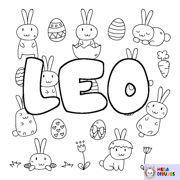 Coloración del nombre LEO - decorado Pascua