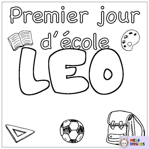 Coloración del nombre LEO - decorado primer d&iacute;a de escuela