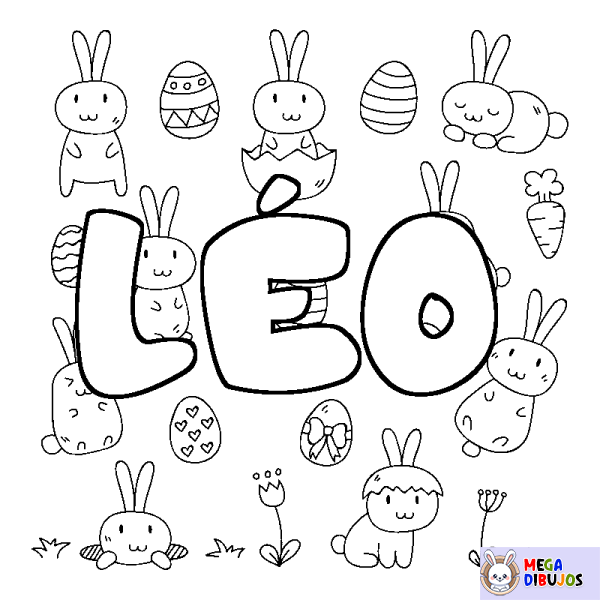 Coloración del nombre L&Eacute;O - decorado Pascua