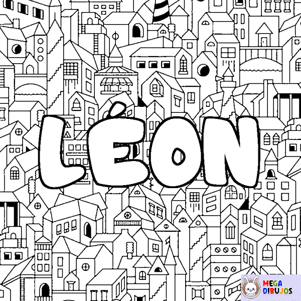 Coloración del nombre L&Eacute;ON - decorado ciudad