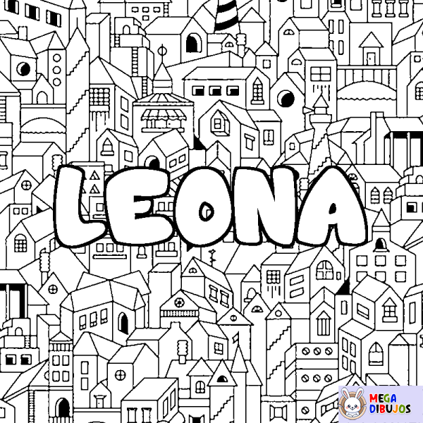 Coloración del nombre LEONA - decorado ciudad