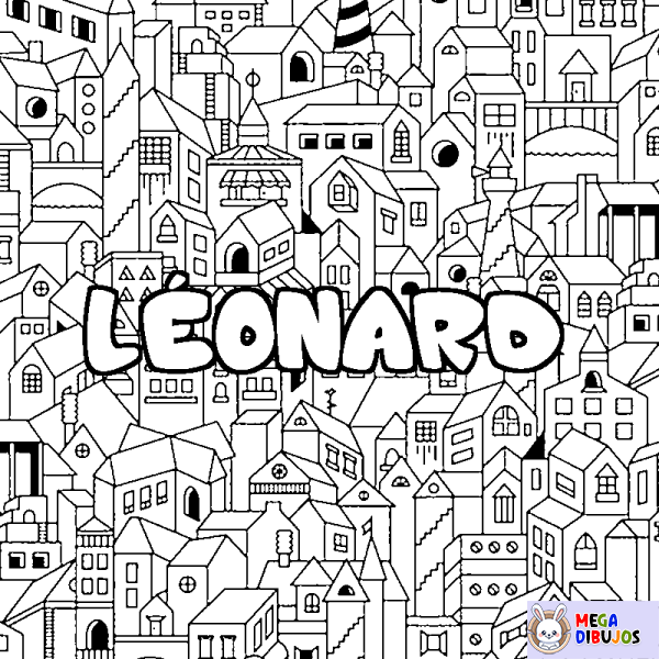 Coloración del nombre L&Eacute;ONARD - decorado ciudad