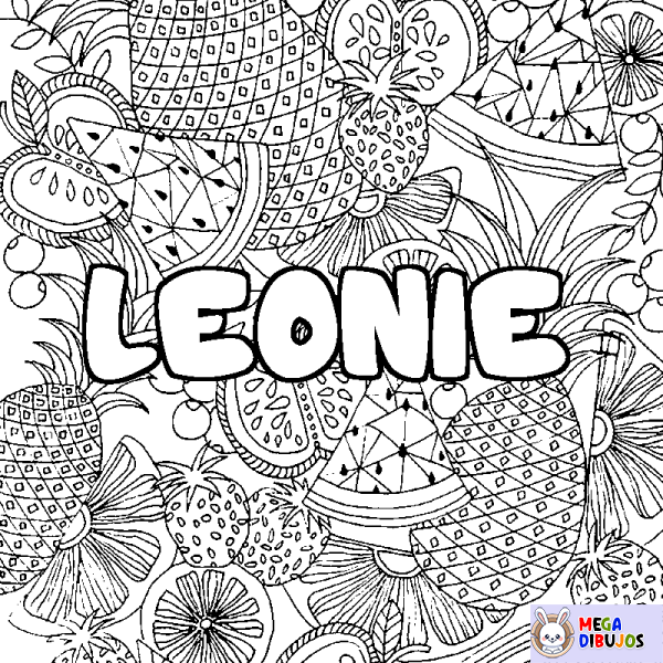 Coloración del nombre LEONIE - decorado mandala de frutas