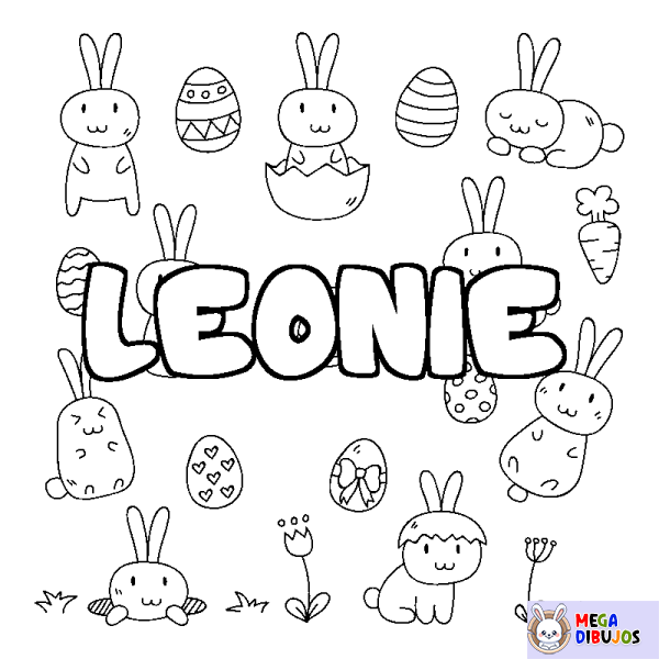 Coloración del nombre LEONIE - decorado Pascua