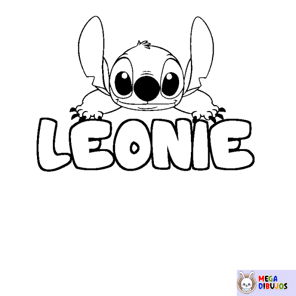 Coloración del nombre LEONIE - decorado Stitch