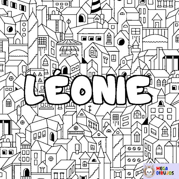 Coloración del nombre L&Eacute;ONIE - decorado ciudad