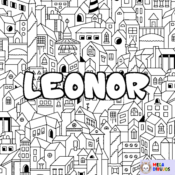 Coloración del nombre LEONOR - decorado ciudad