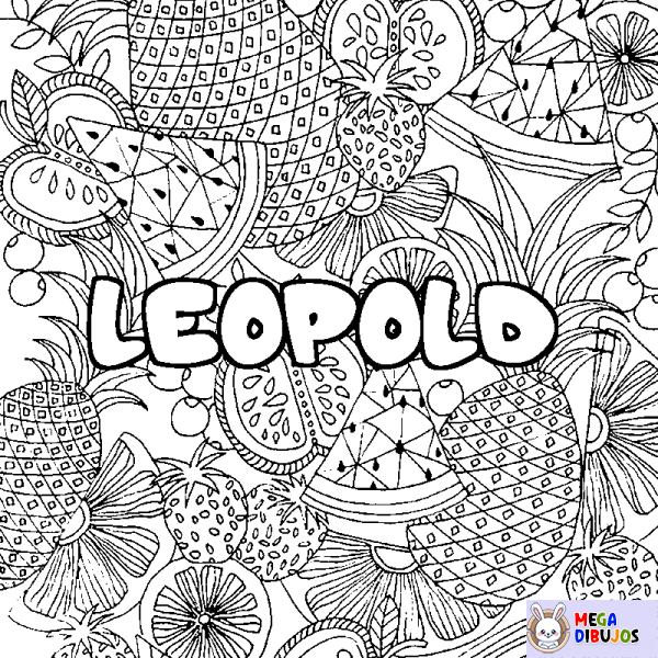 Coloración del nombre LEOPOLD - decorado mandala de frutas