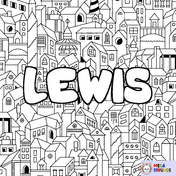 Coloración del nombre LEWIS - decorado ciudad