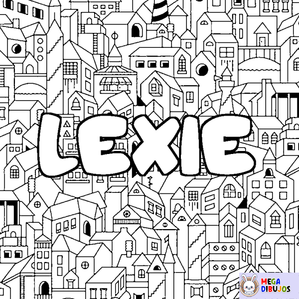 Coloración del nombre LEXIE - decorado ciudad