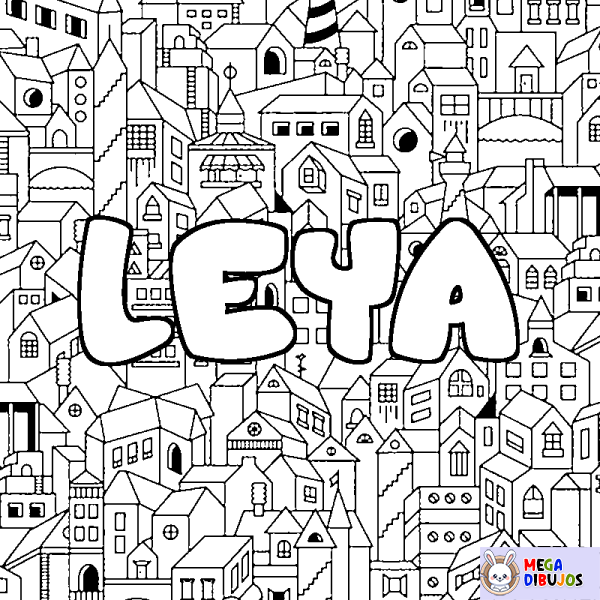 Coloración del nombre LEYA - decorado ciudad