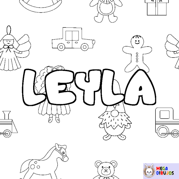 Coloración del nombre LEYLA - decorado juguetes