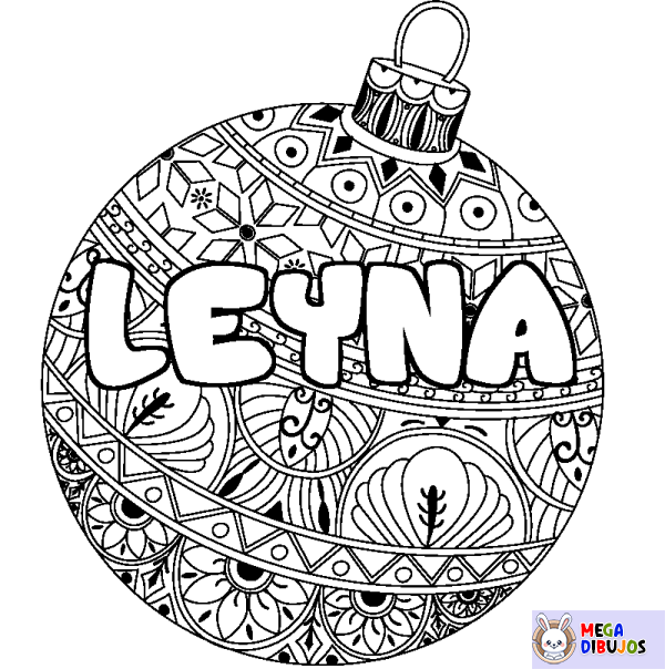 Coloración del nombre LEYNA - decorado bola de Navidad