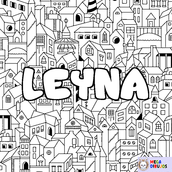 Coloración del nombre LEYNA - decorado ciudad