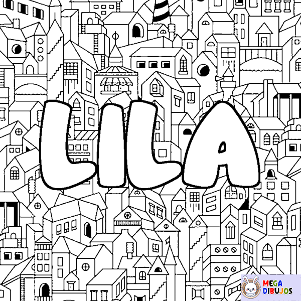 Coloración del nombre LILA - decorado ciudad