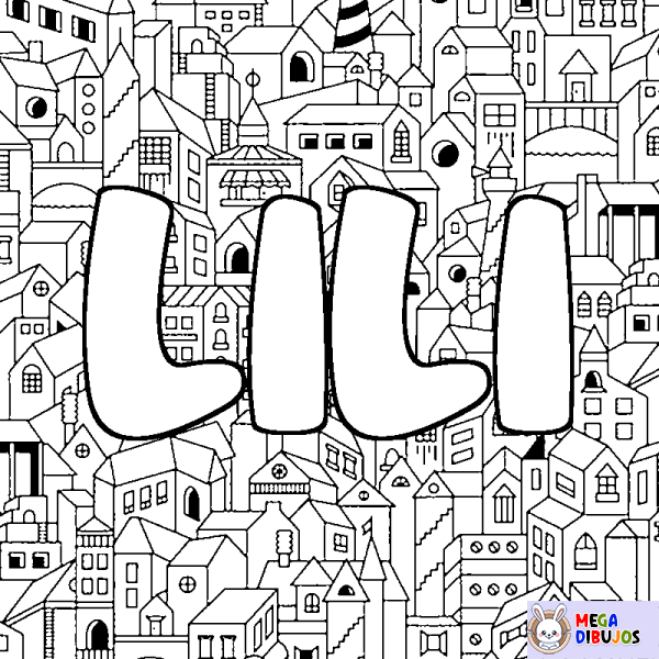 Coloración del nombre LILI - decorado ciudad