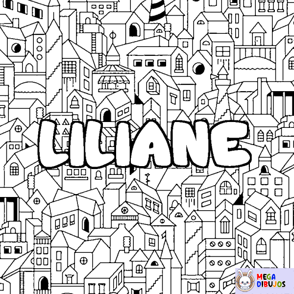 Coloración del nombre LILIANE - decorado ciudad