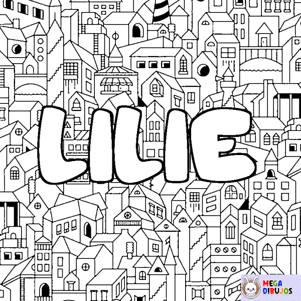 Coloración del nombre LILIE - decorado ciudad