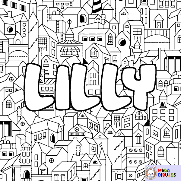 Coloración del nombre LILLY - decorado ciudad