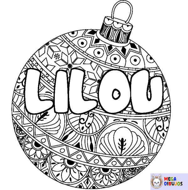 Coloración del nombre LILOU - decorado bola de Navidad