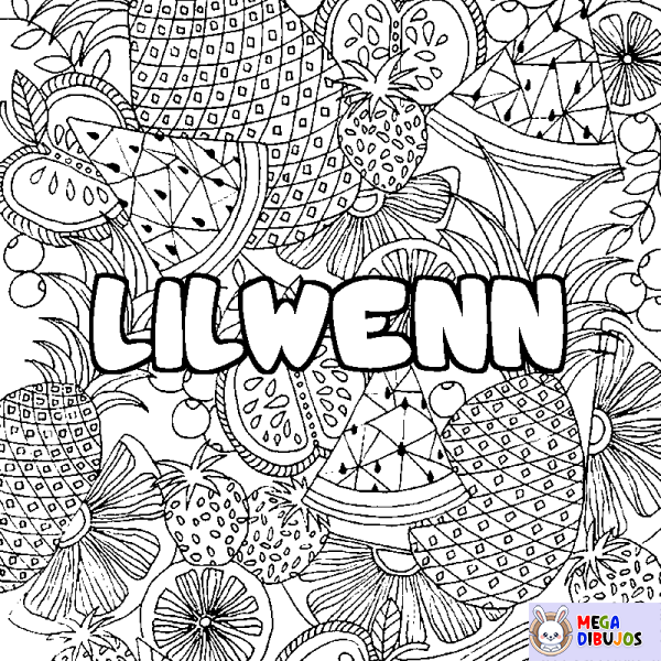 Coloración del nombre LILWENN - decorado mandala de frutas