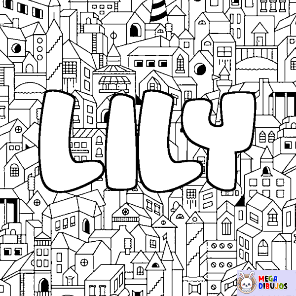 Coloración del nombre LILY - decorado ciudad