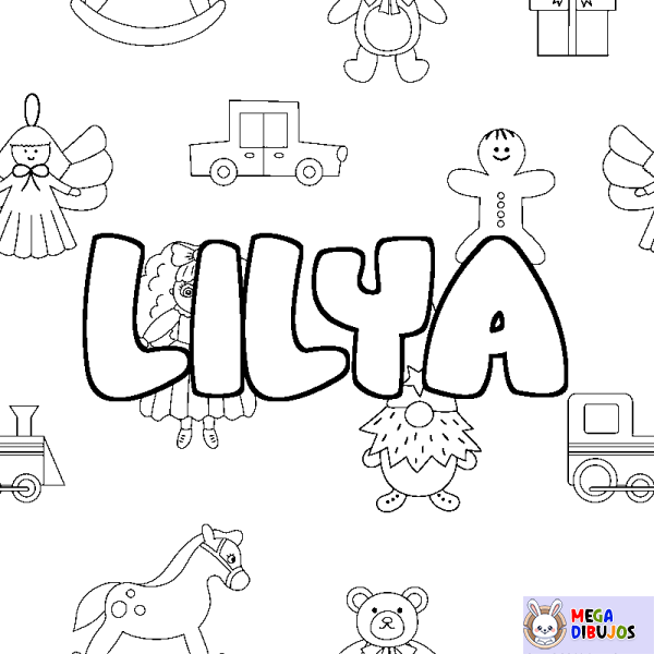 Coloración del nombre LILYA - decorado juguetes