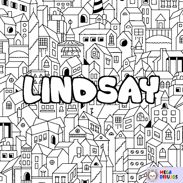 Coloración del nombre LINDSAY - decorado ciudad