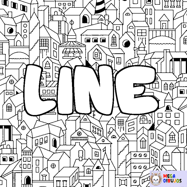 Coloración del nombre LINE - decorado ciudad