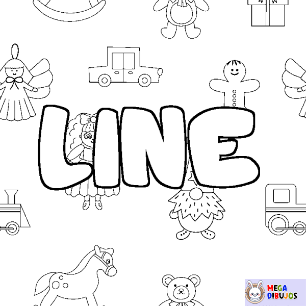 Coloración del nombre LINE - decorado juguetes