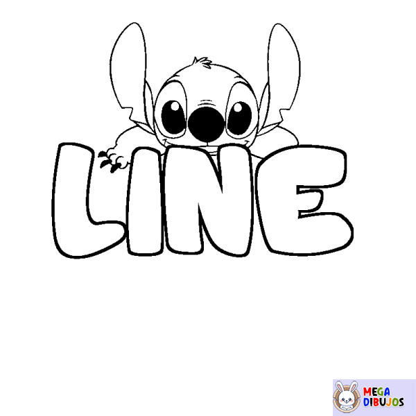 Coloración del nombre LINE - decorado Stitch