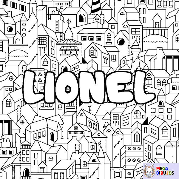 Coloración del nombre LIONEL - decorado ciudad