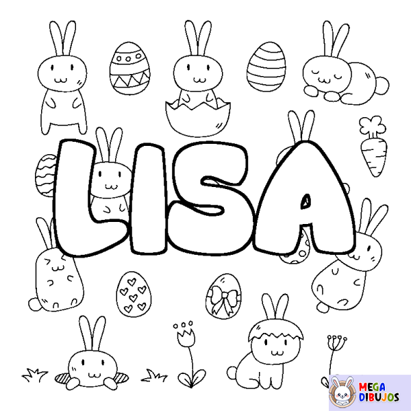 Coloración del nombre LISA - decorado Pascua