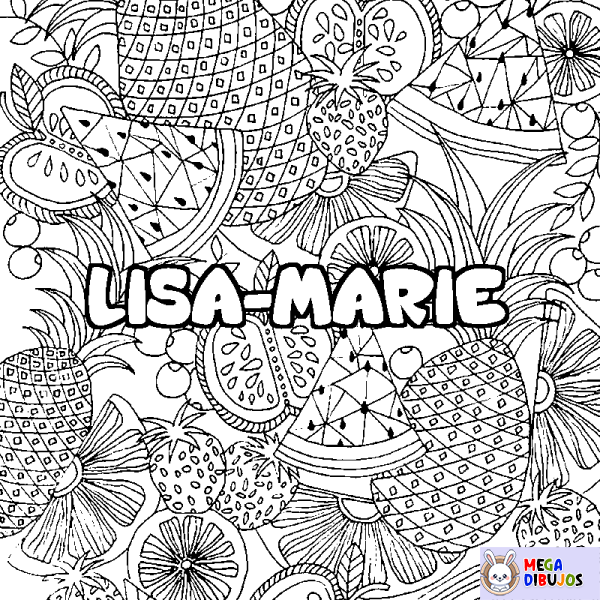 Coloración del nombre LISA-MARIE - decorado mandala de frutas